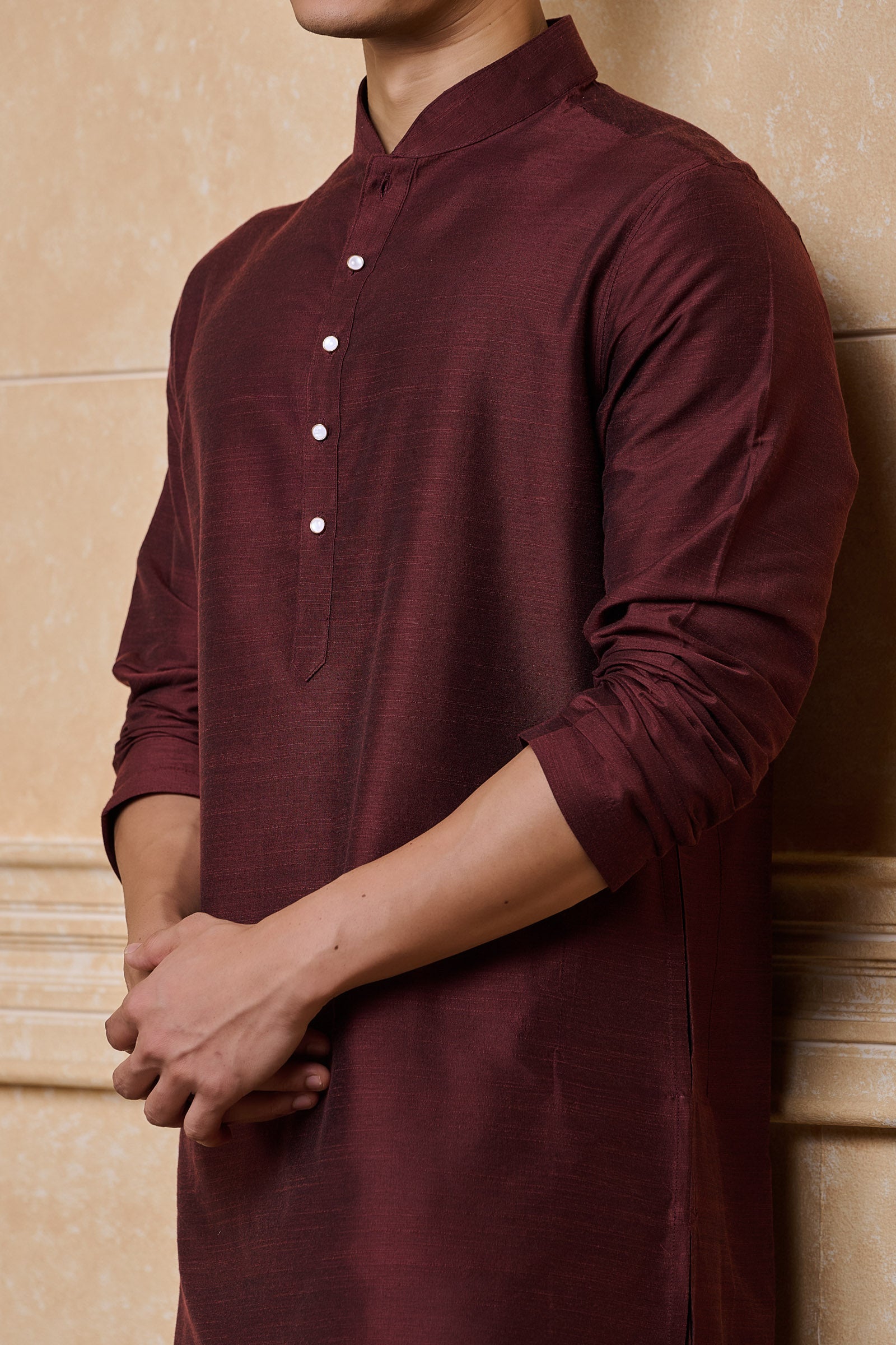 Wine Classic Solid Single Kurta