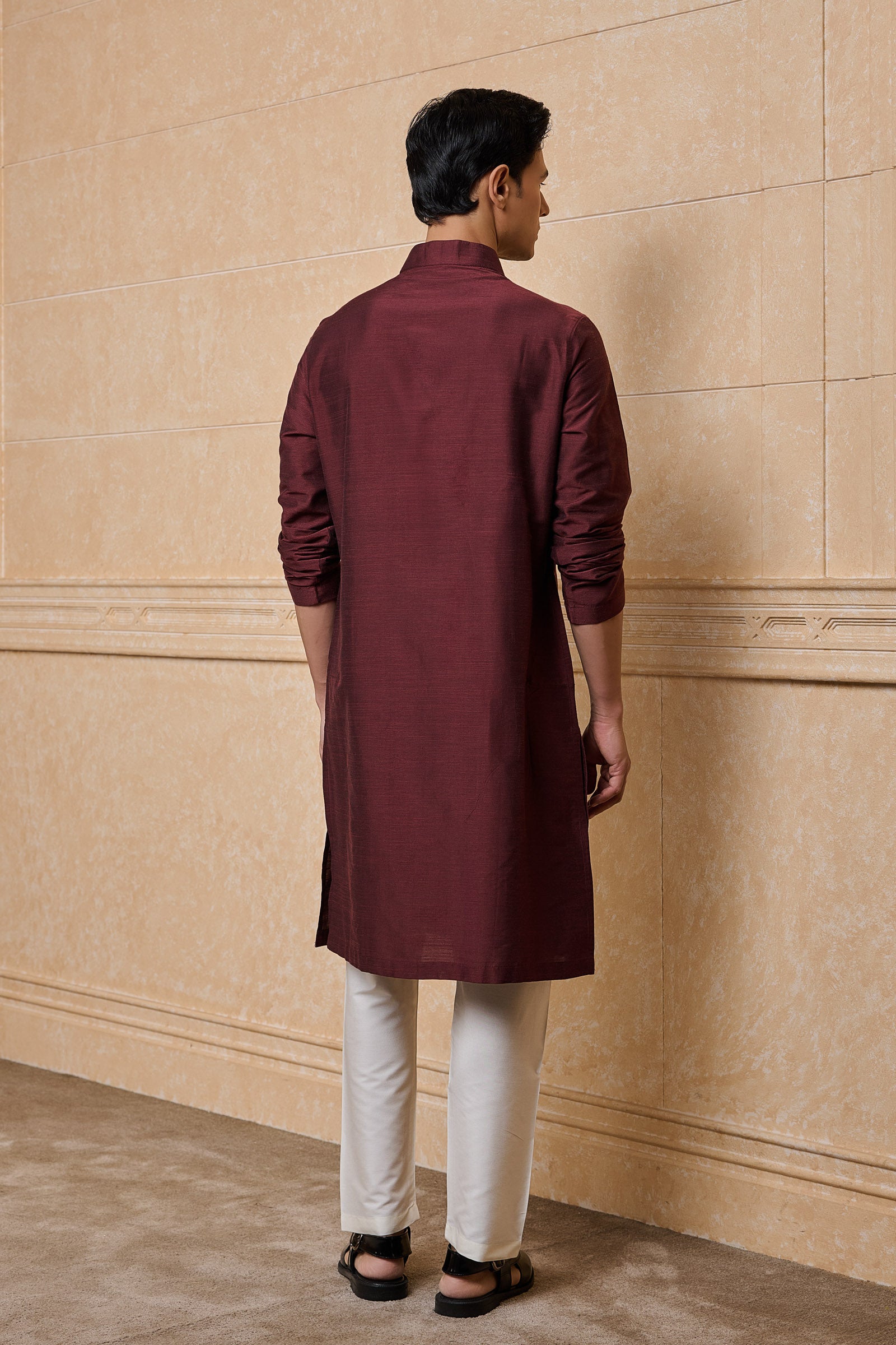 Wine Classic Solid Single Kurta