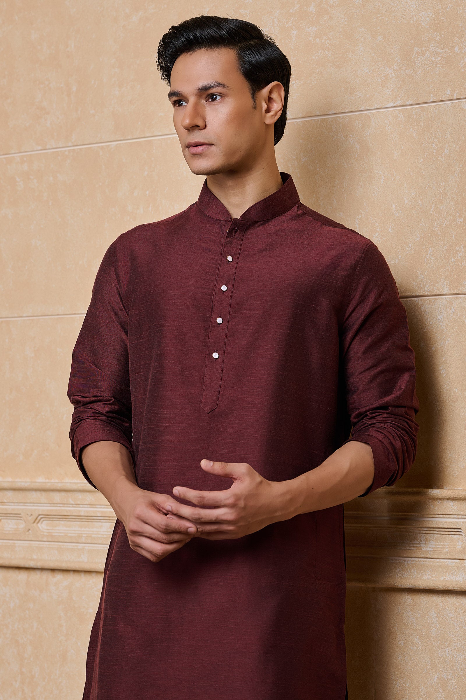 Wine Classic Solid Single Kurta