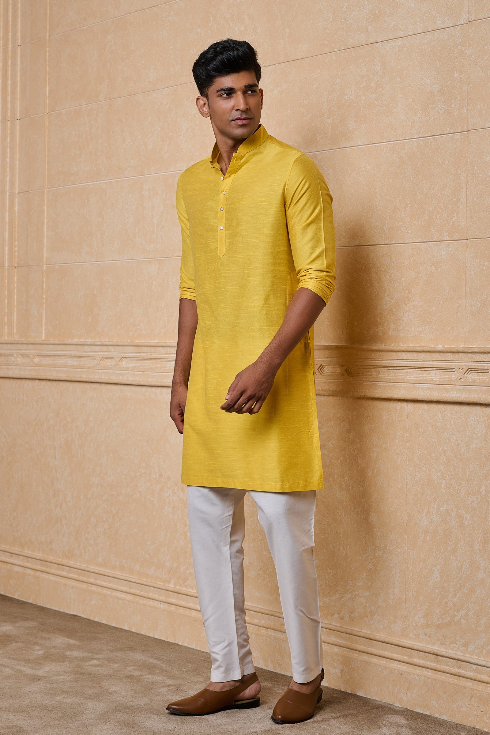 Yellow Classic Solid Single Kurta