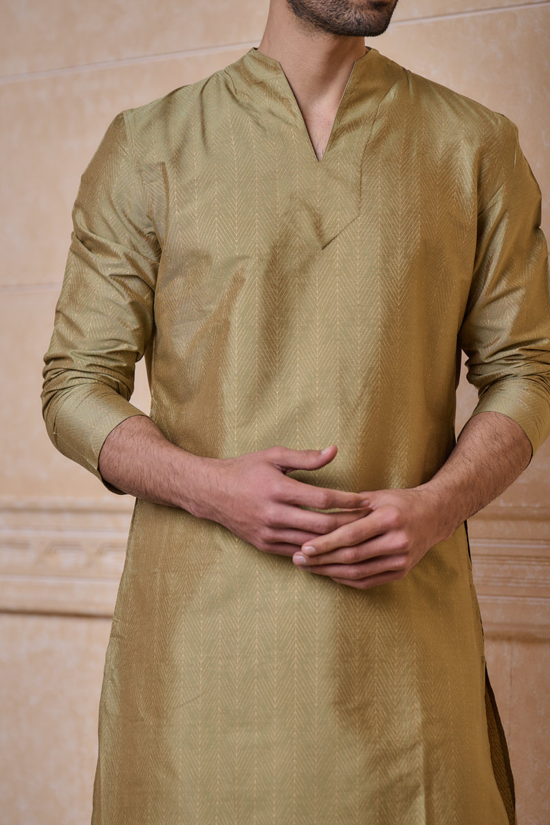 Green All Over Printed Single Kurta