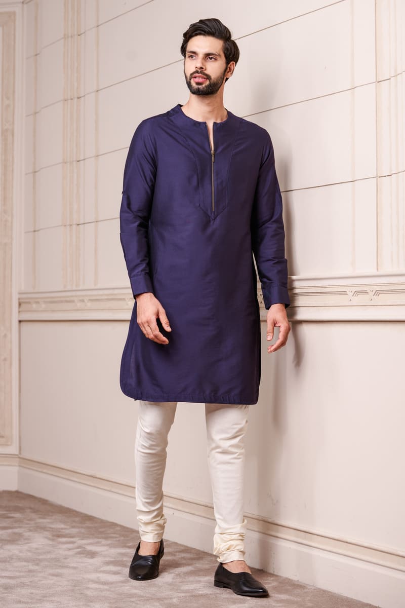 Navy Round Neck Kurta