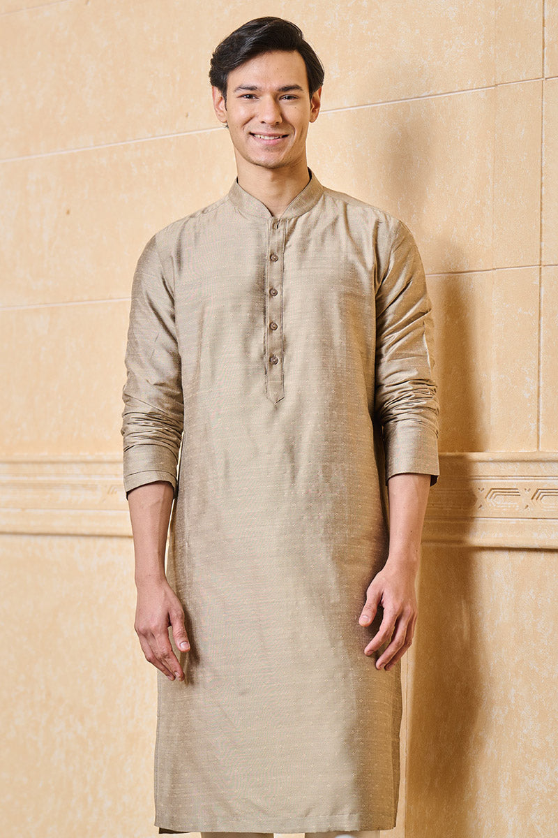 Medium Grey Jacquard Kurta