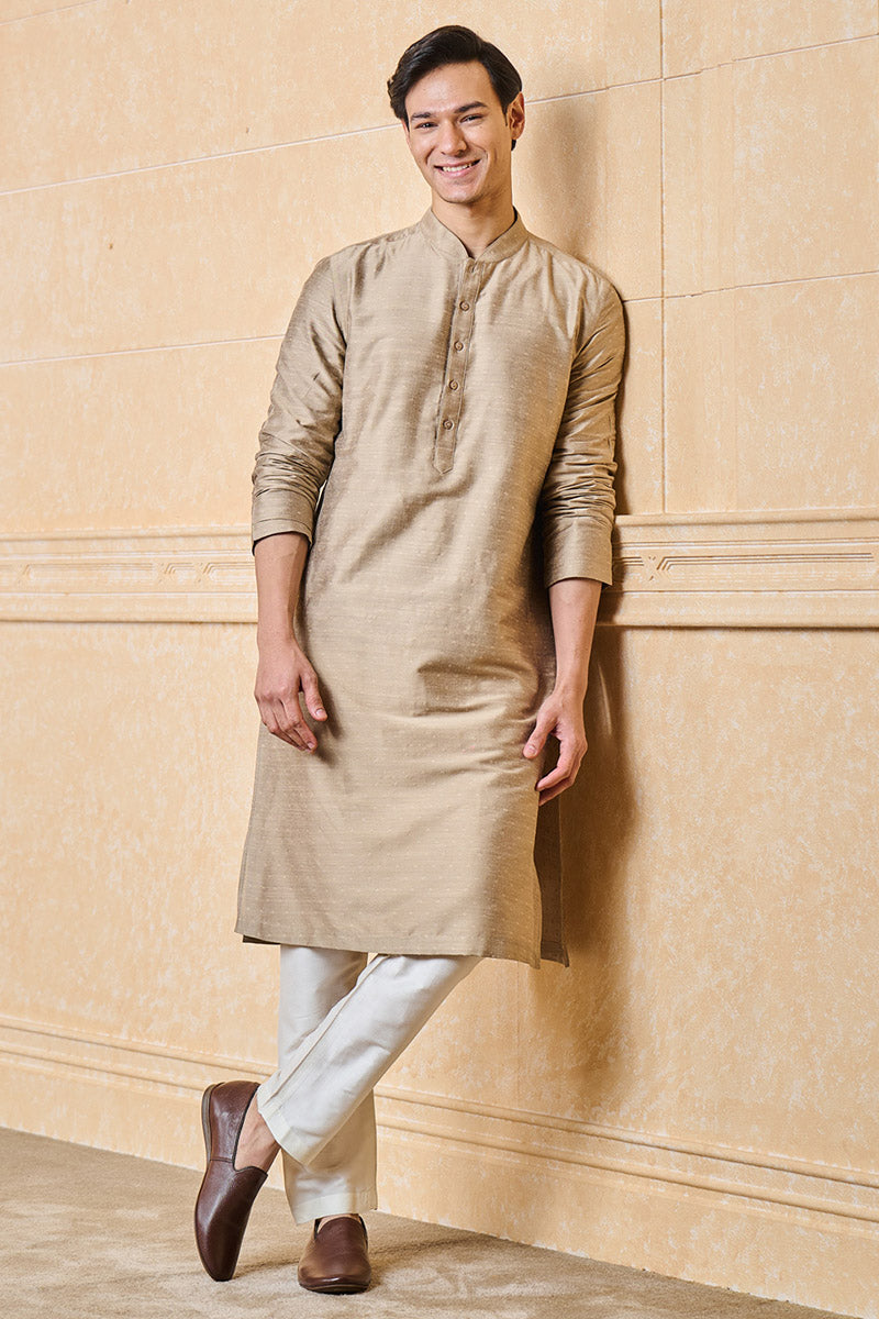 Medium Grey Jacquard Kurta