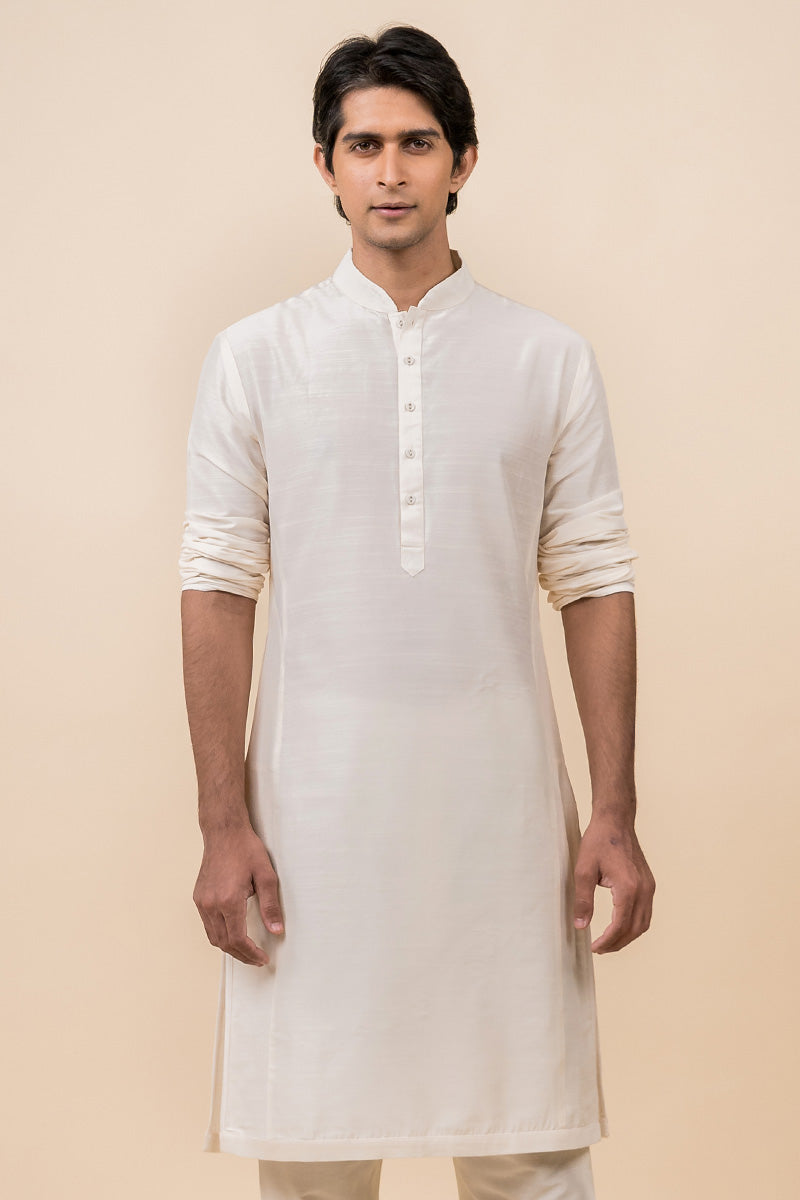 Ivory Zero Point Collar Kurta