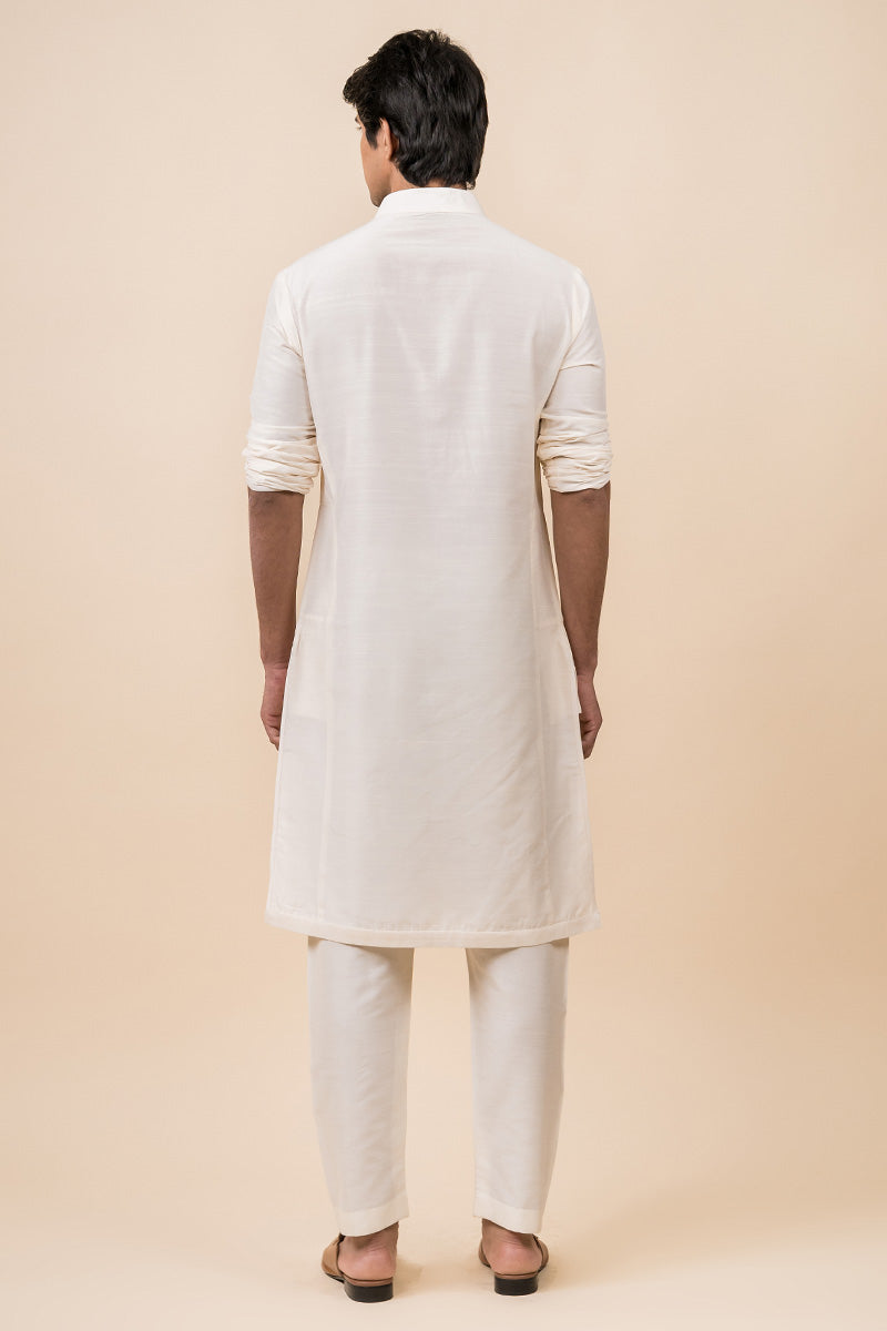 Ivory Zero Point Collar Kurta