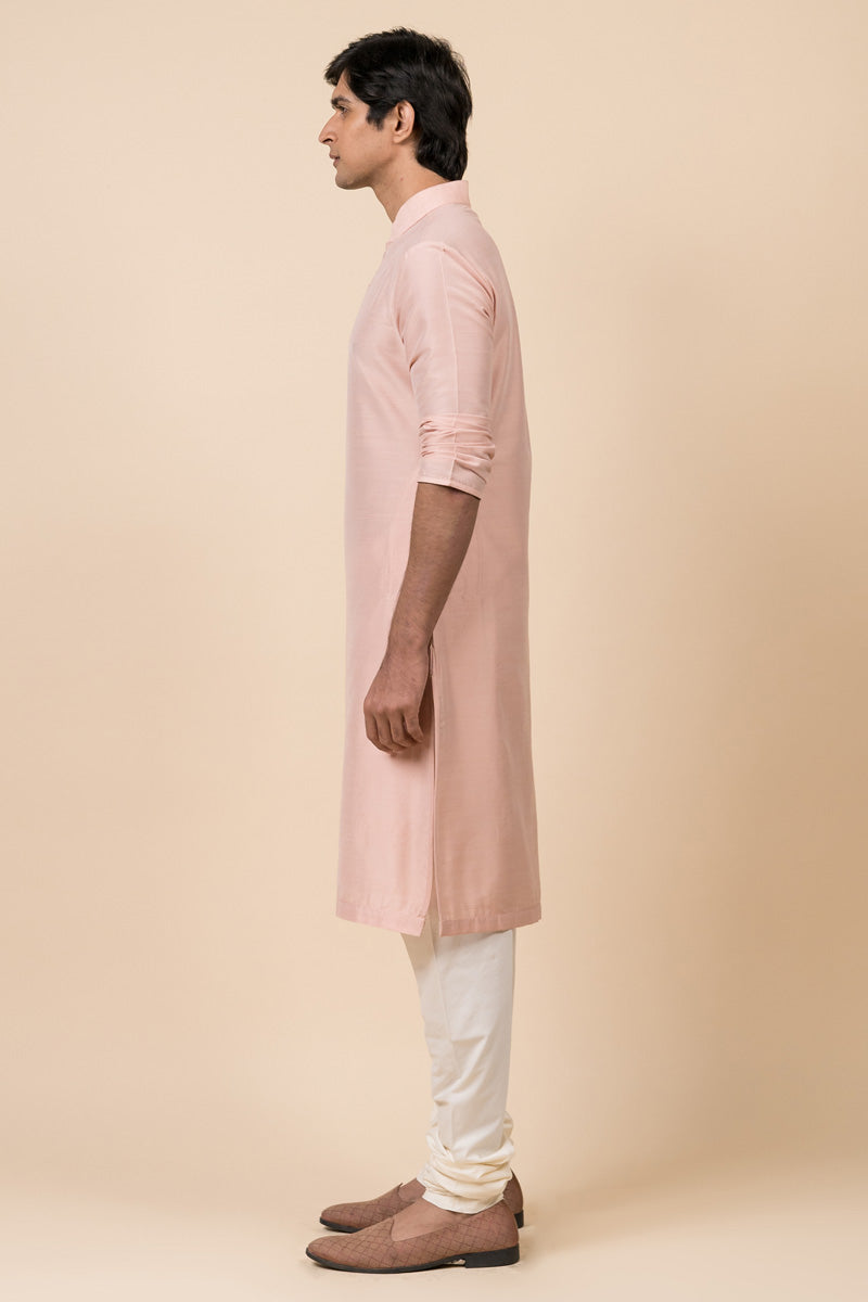 Pink Zero Point Collar Kurta