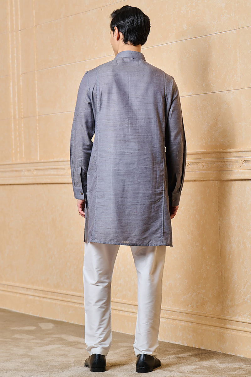 Medium Grey Stylised Melange Kurta