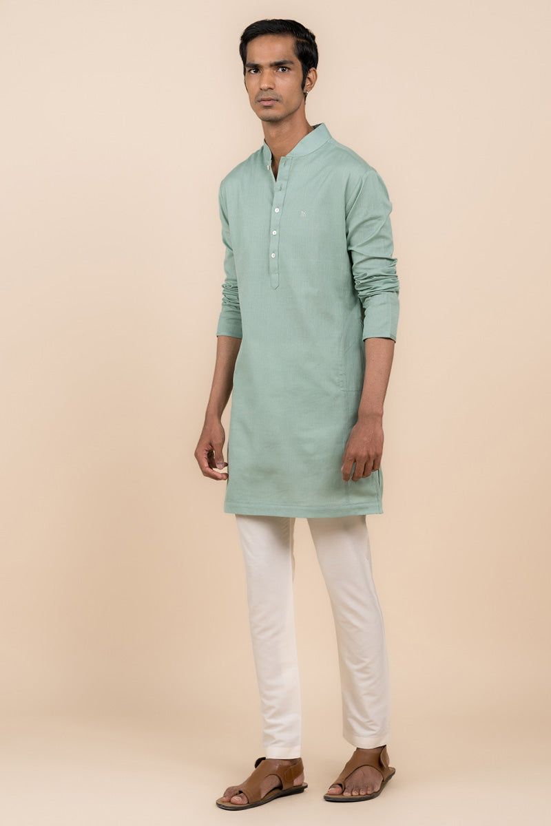 Aqua Zero Point Collar Kurta