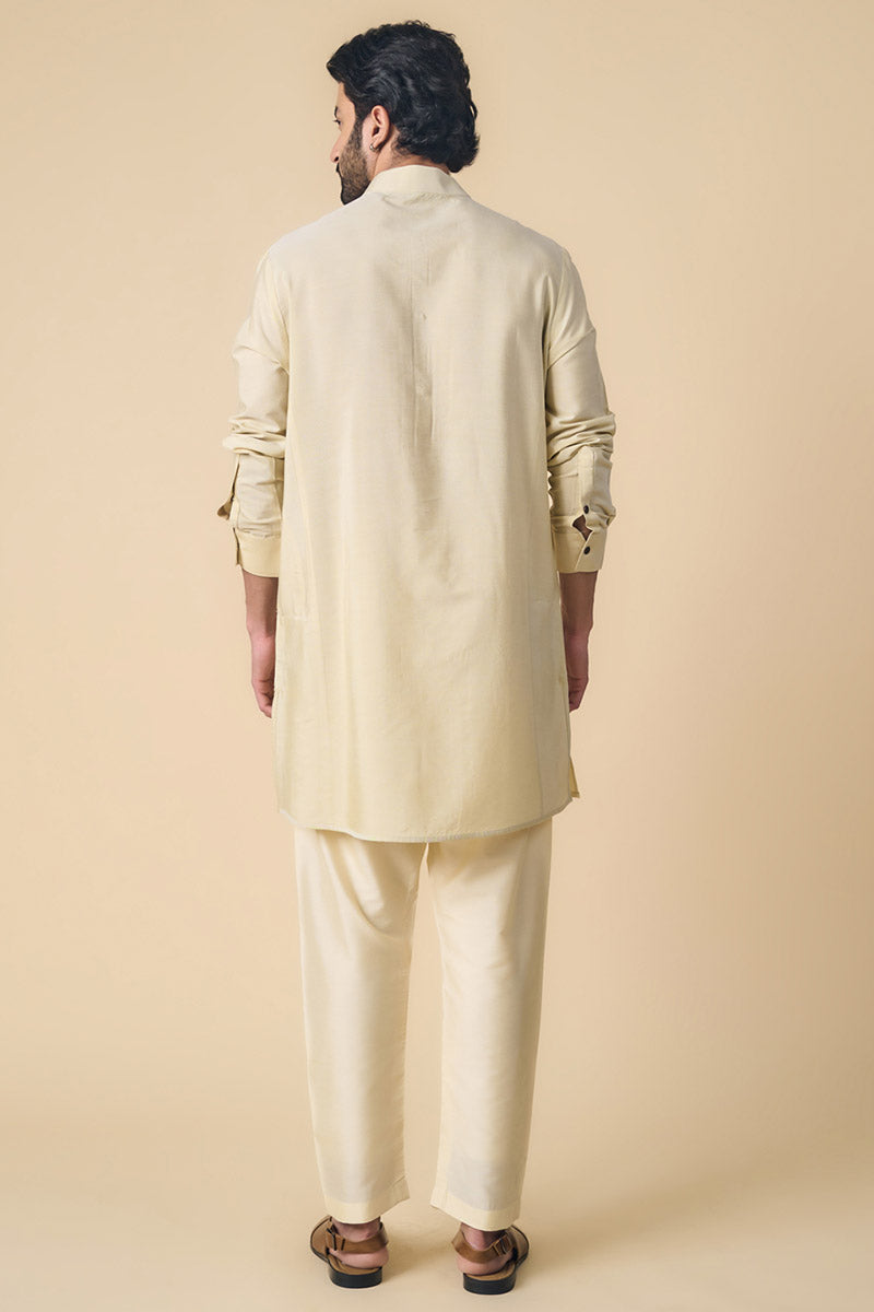 Cream Kurta With Jaali Detailing