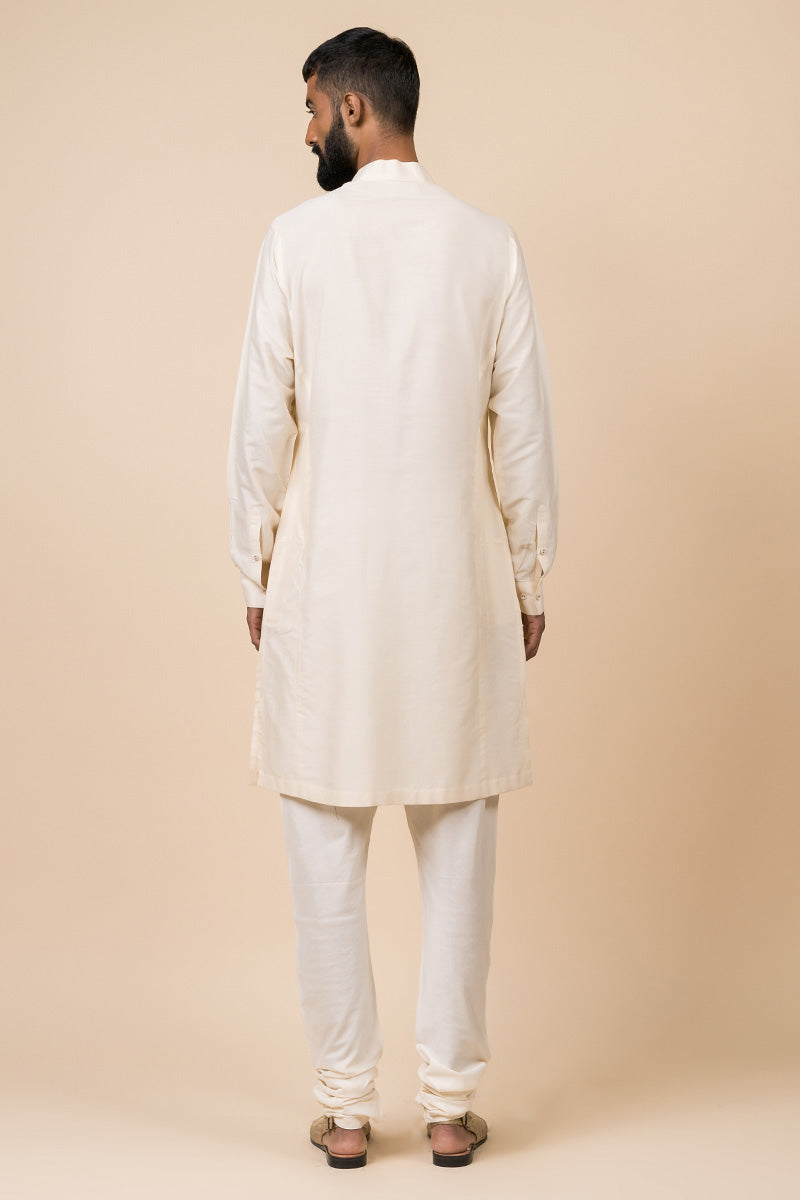 Ivory Single Kurta With Zero Point Collar