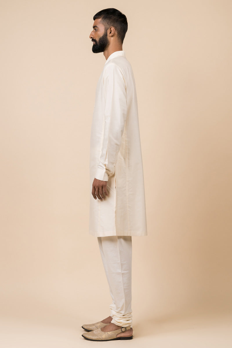 Ivory Single Kurta With Zero Point Collar