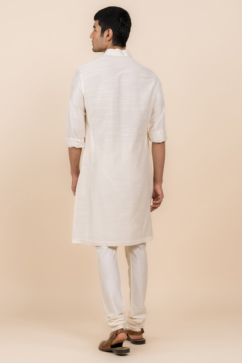 Ivory Kurta with Tasva Button Detailing