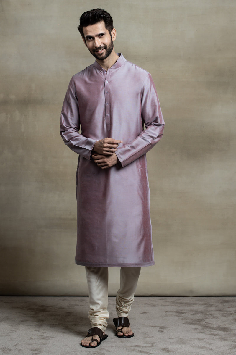 Lilac Zero Point Collar Single Kurta