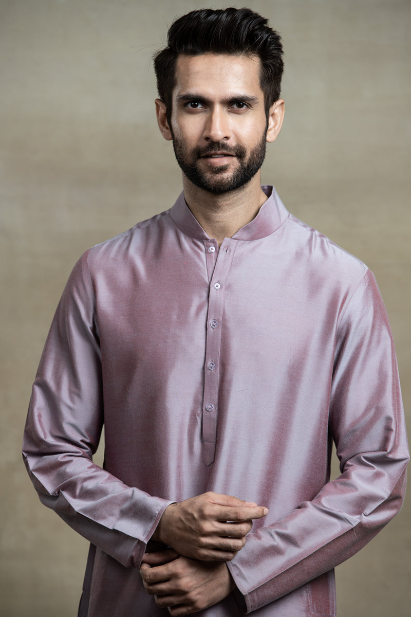 Lilac Zero Point Collar Single Kurta