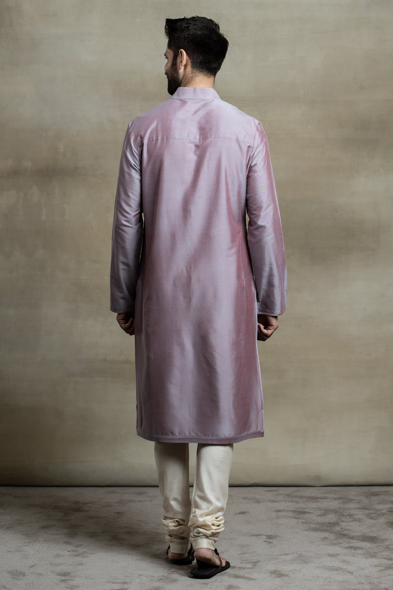 Lilac Zero Point Collar Single Kurta