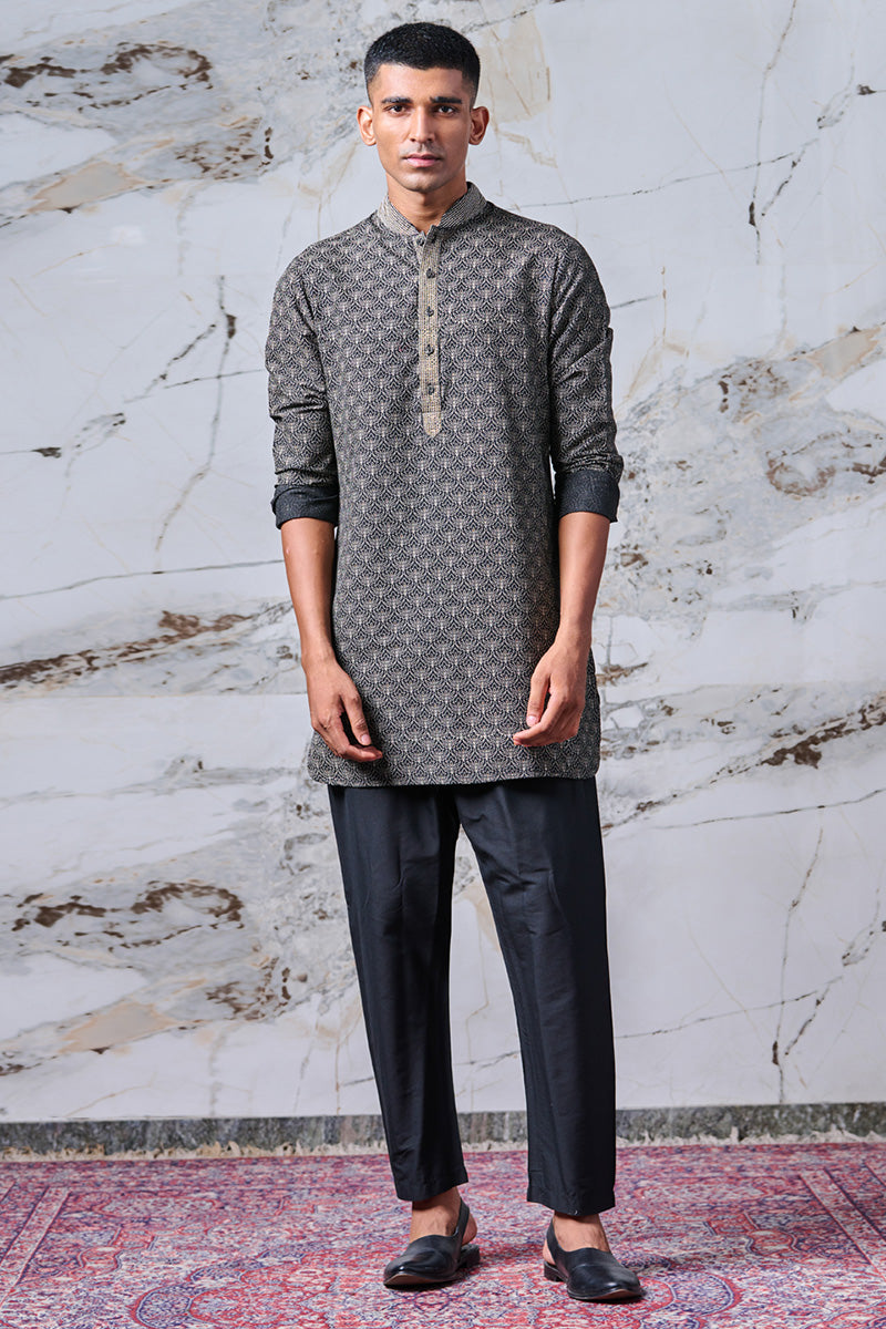 Black Printed Kurta