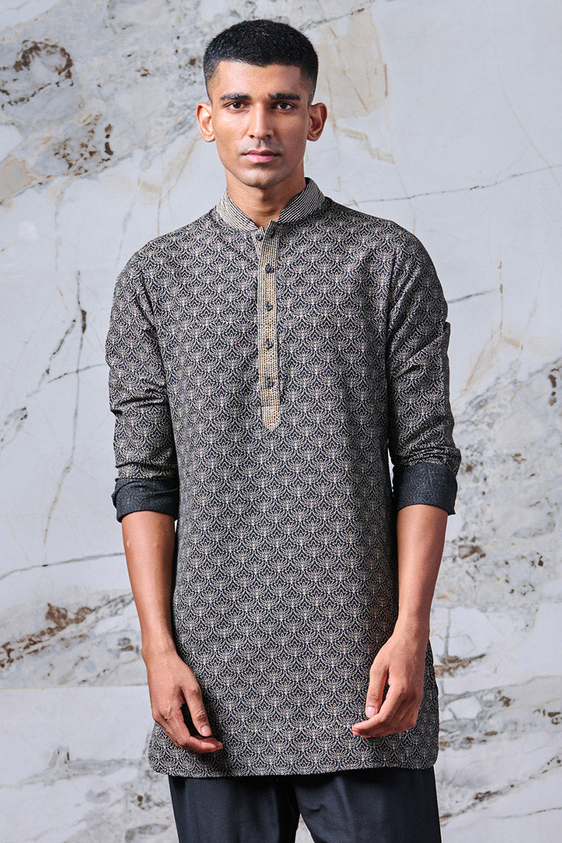 Black Printed Kurta