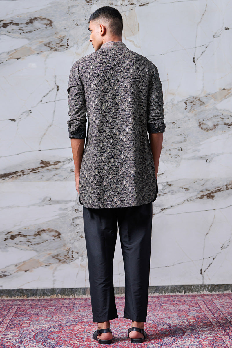 Black Printed Kurta