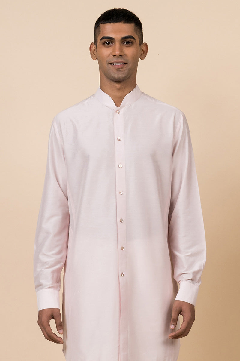 Pink Front Open Kurta