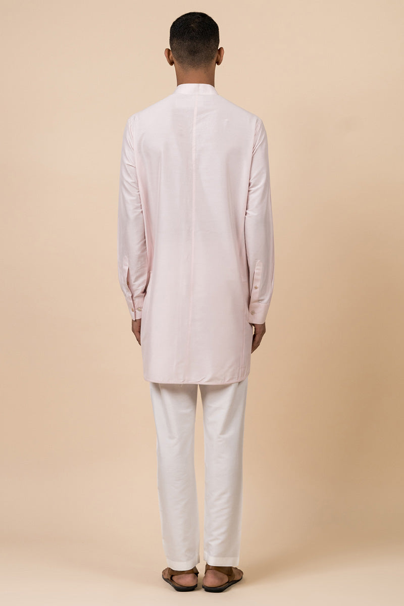 Pink Front Open Kurta