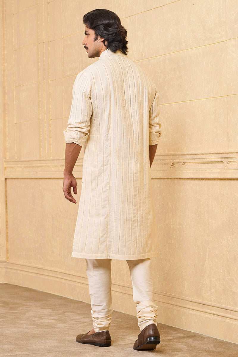 Ivory Kurta Set With All Over Jaali Detailing