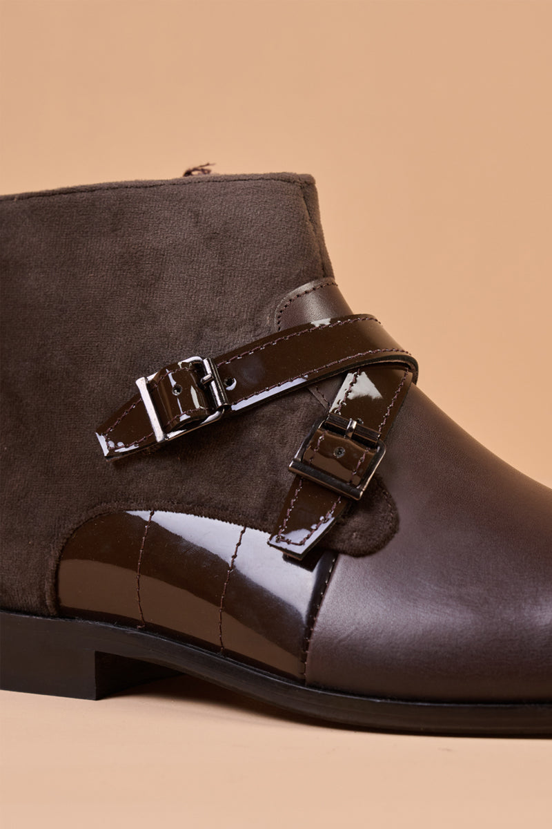 Brown High Rise Leather Boots