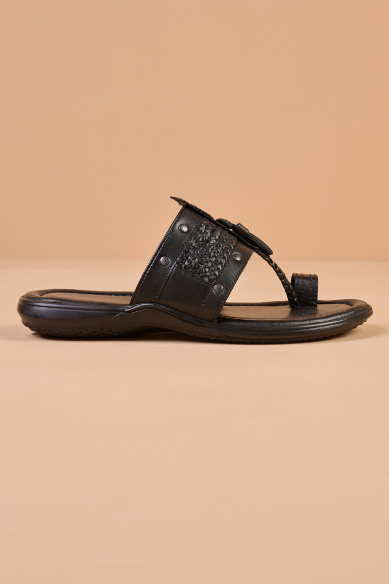 Black Leather Sandal