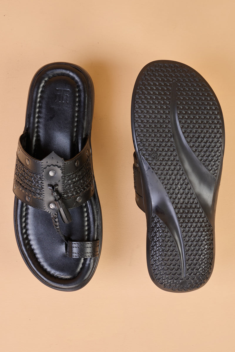 Black Leather Sandal