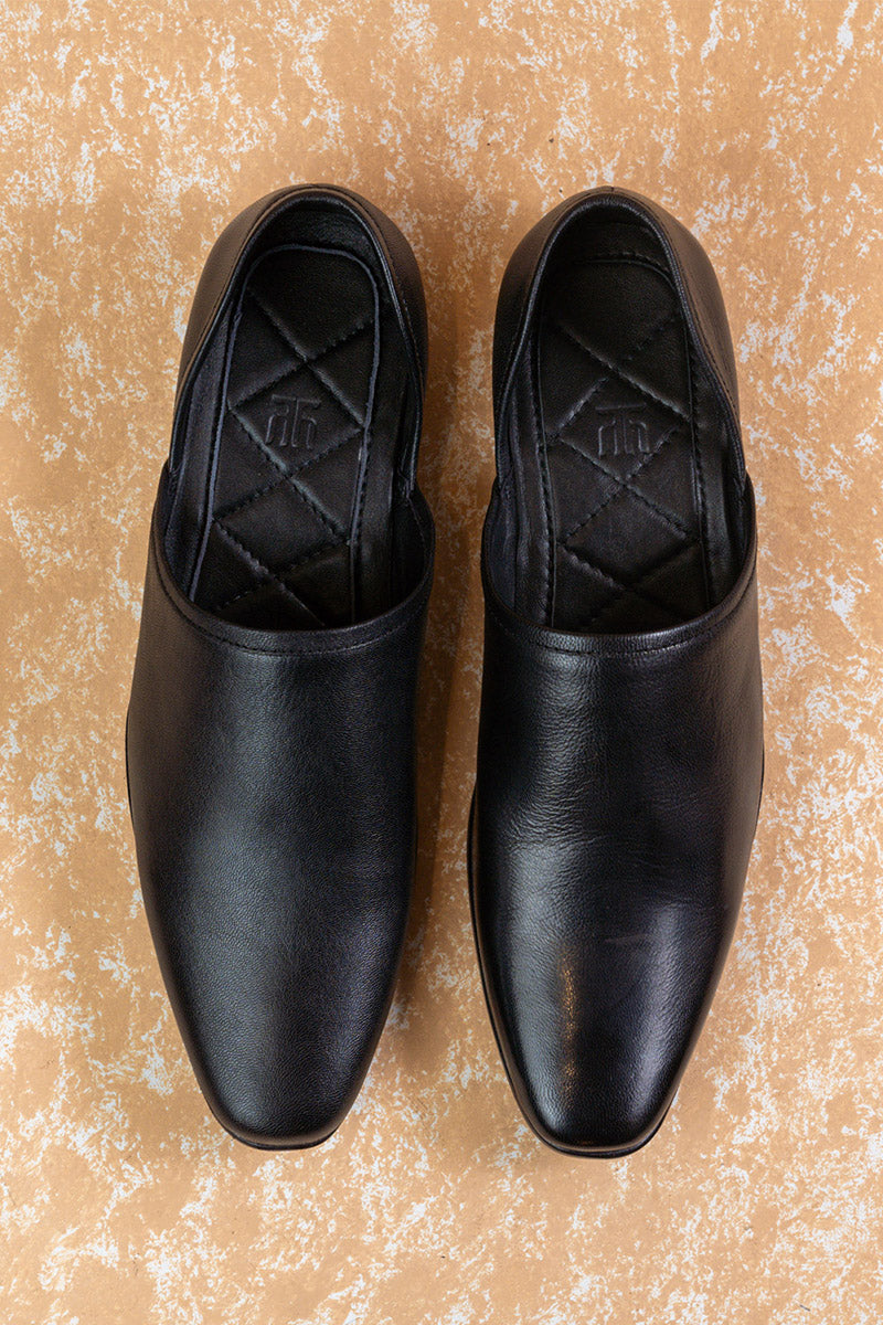 Black Classic Leather Mojaris