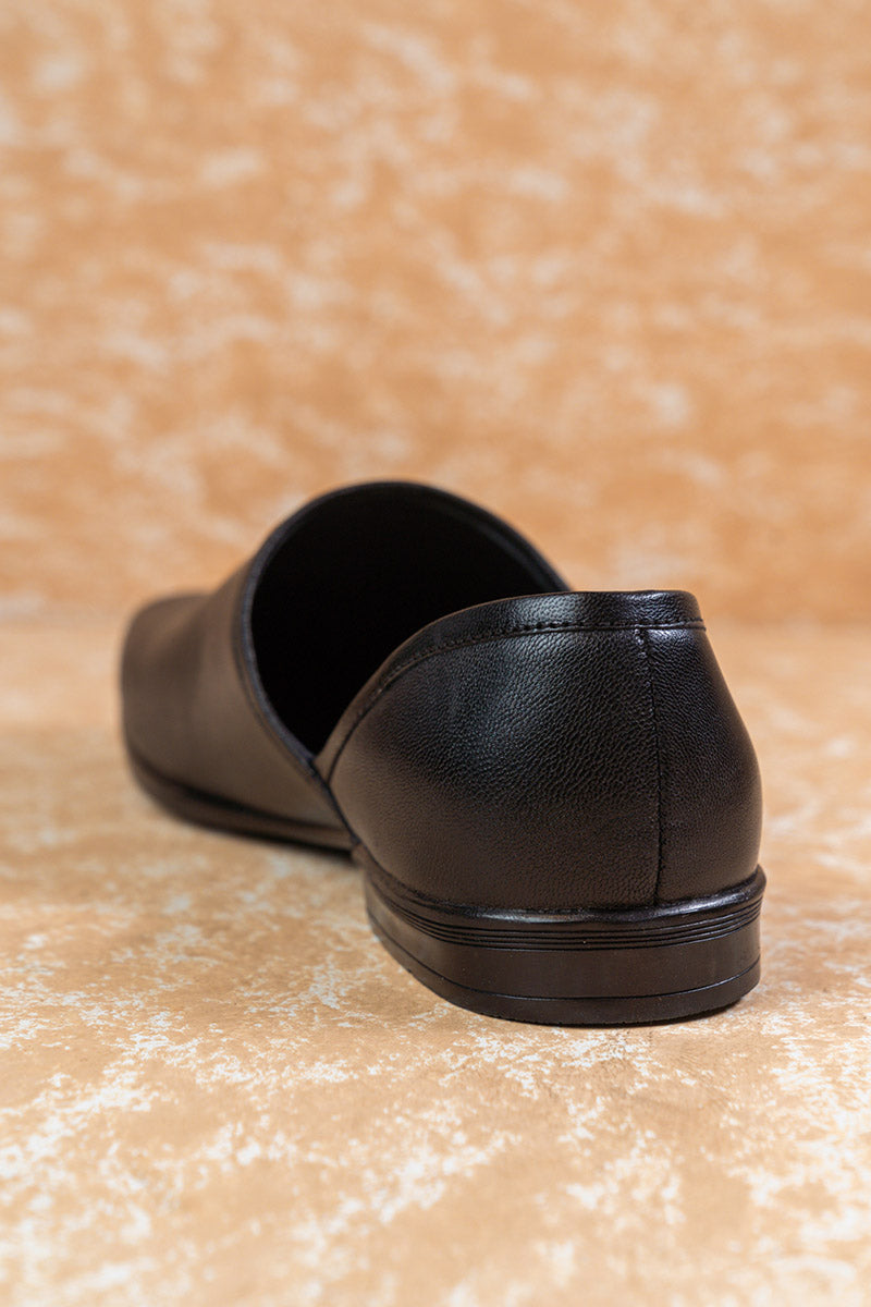 Black Classic Leather Mojaris