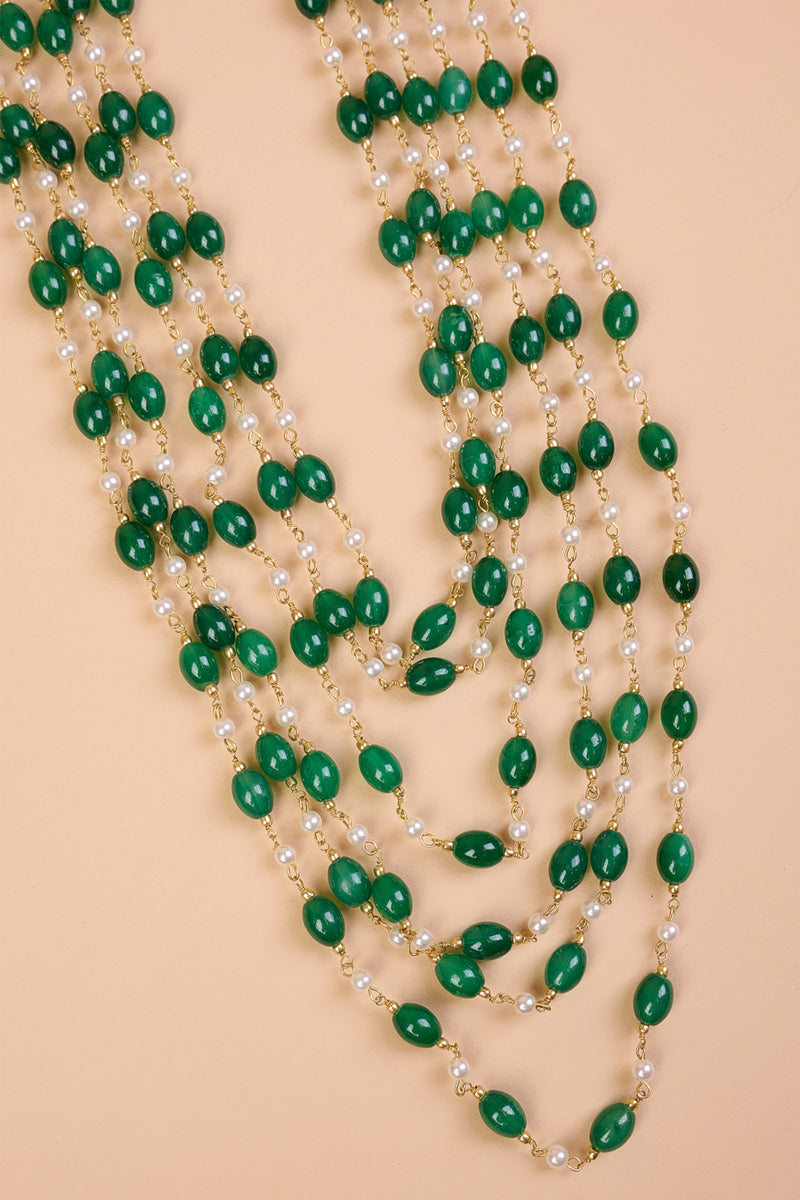 Dark Green Six Layered Mala