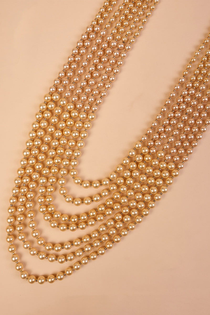 Gold Seven Layered Long Mala