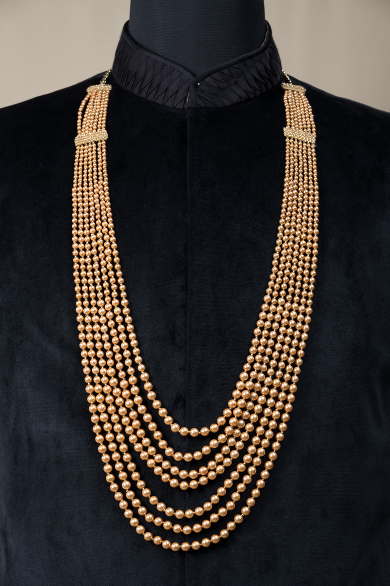 Gold Seven Layered Beaded Mala