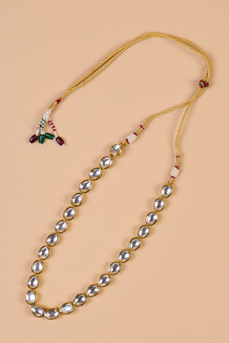 Transparent Kundan And Pearl Mala