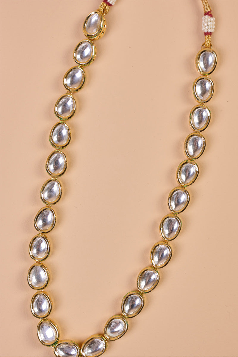 Transparent Kundan And Pearl Mala