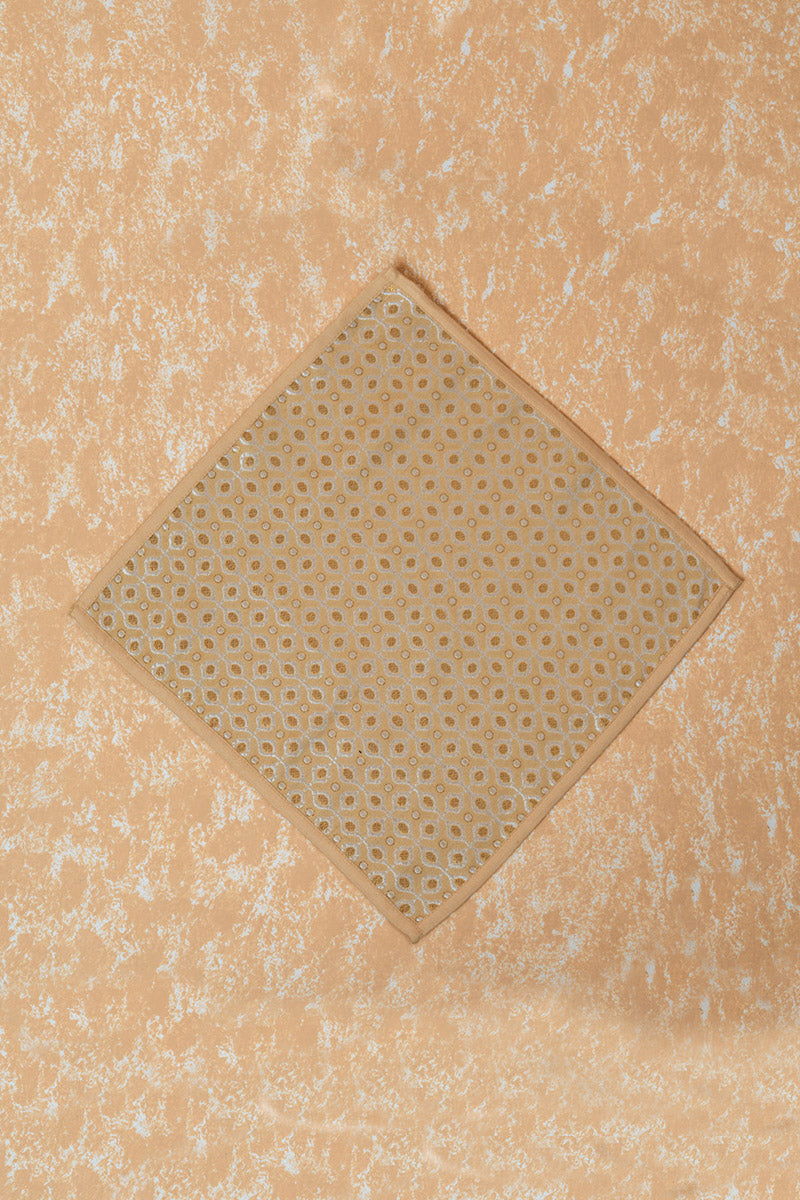 Gold Geometrical Brocade Pocket Square