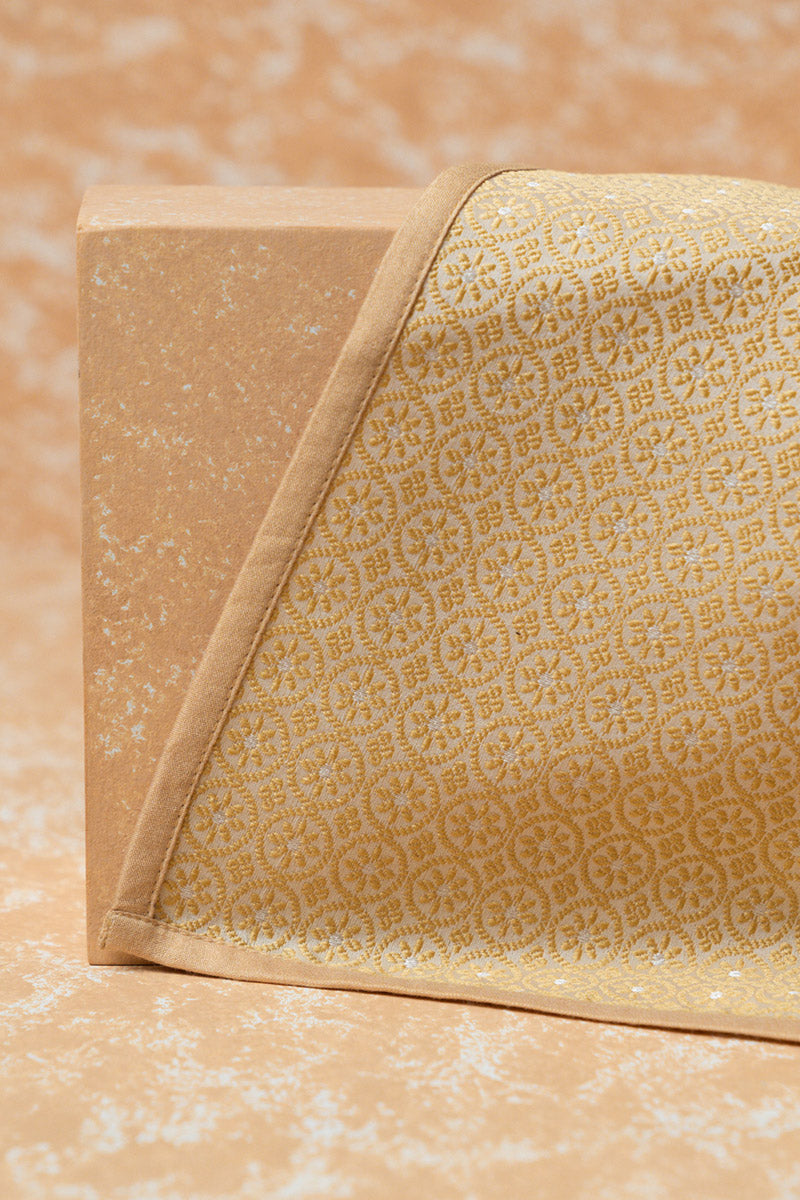 Gold Floral Brocade Pocket Square