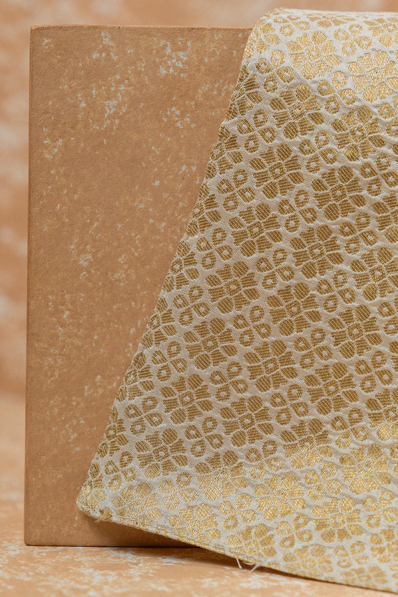 Gold Zari Jacquard Pocket Square