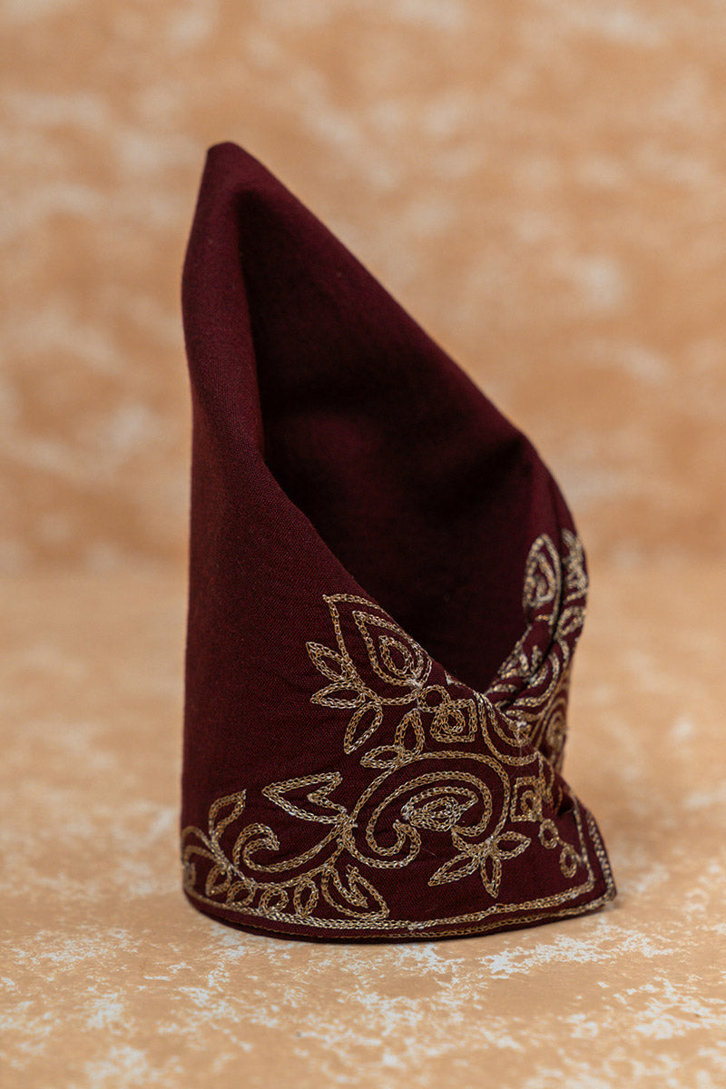 Wine Pocket Square With Placement Embroidery