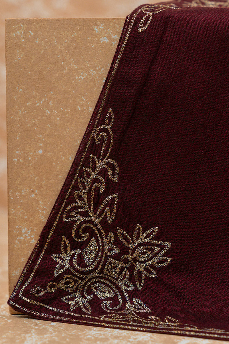 Wine Pocket Square With Placement Embroidery