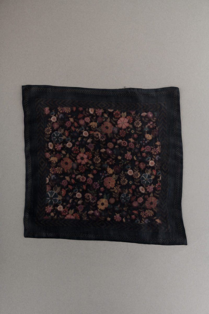 Black Digitally Printed Pocket Square