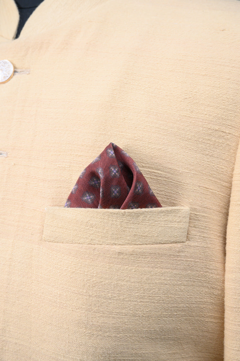 Maroon Digitally Printed Pocket Square