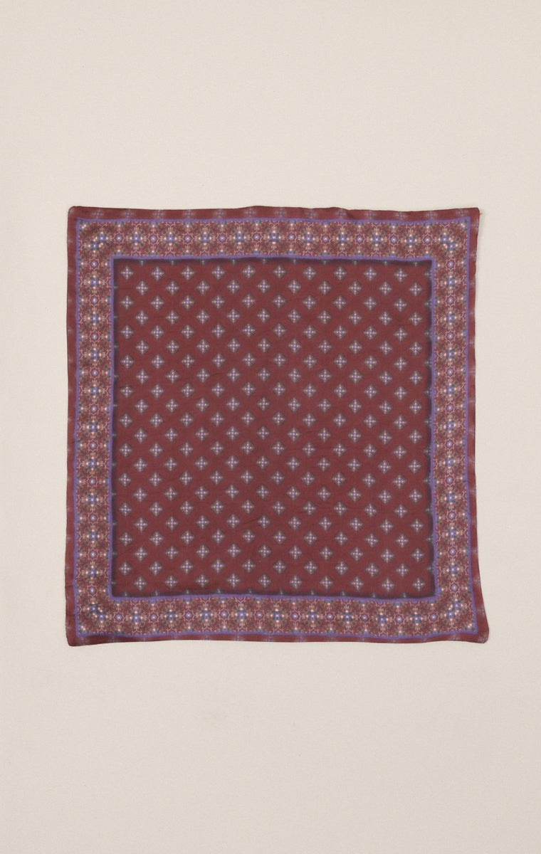 Maroon Digitally Printed Pocket Square