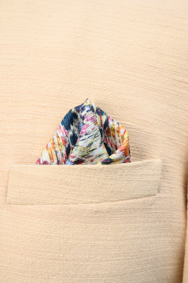 Beige Digitally Printed Pocket Square