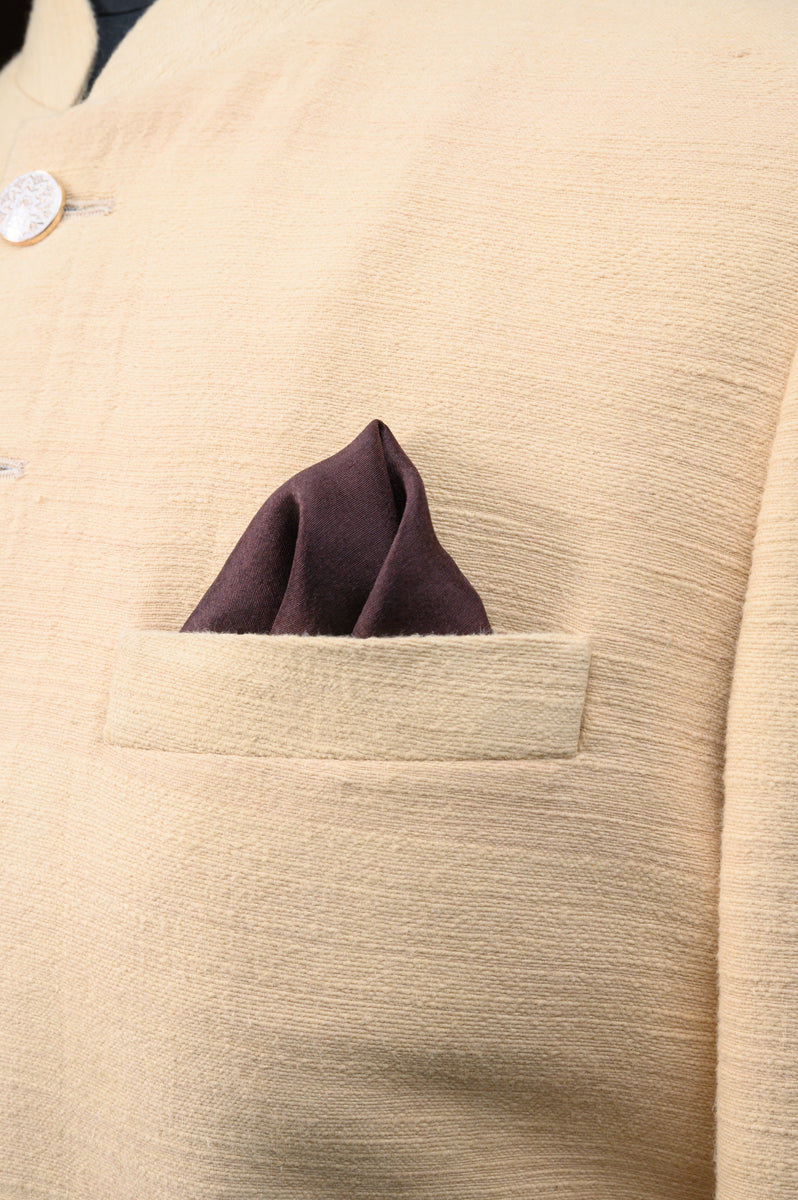 Brown Digitally Printed Logo Pocket Square