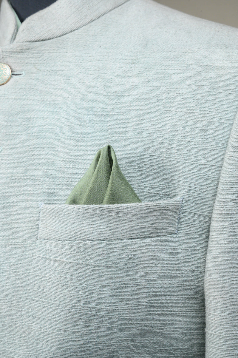 Light Green Digitally Printed Logo Pocket Square