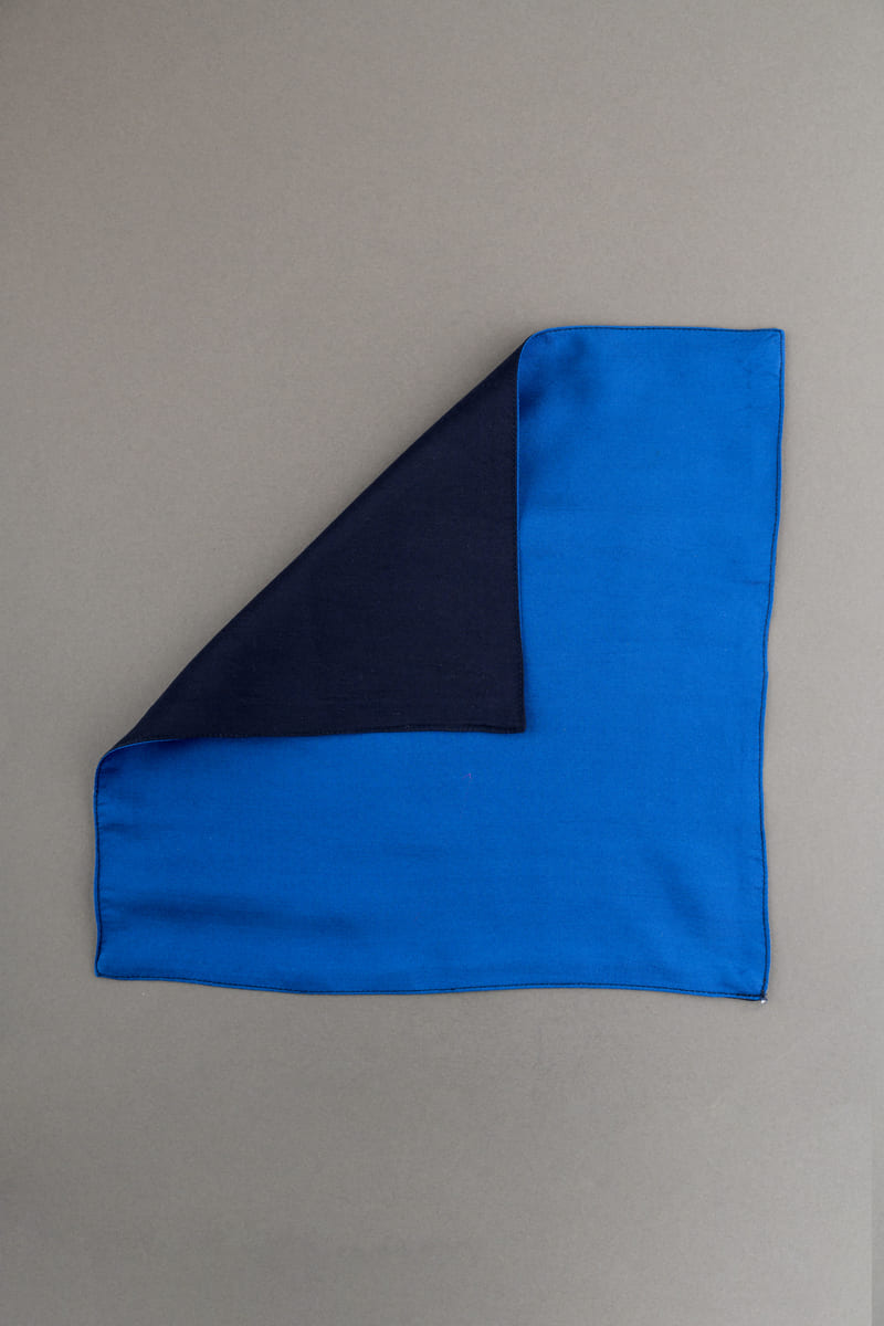 Navy and Blue Reversible Pocket Square