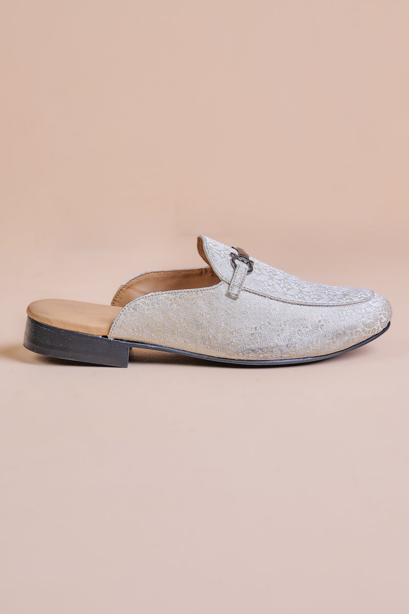 Ivory Brocade Loafers