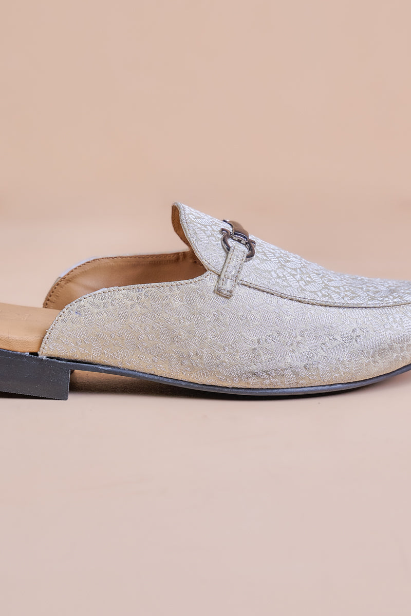 Ivory Brocade Loafers